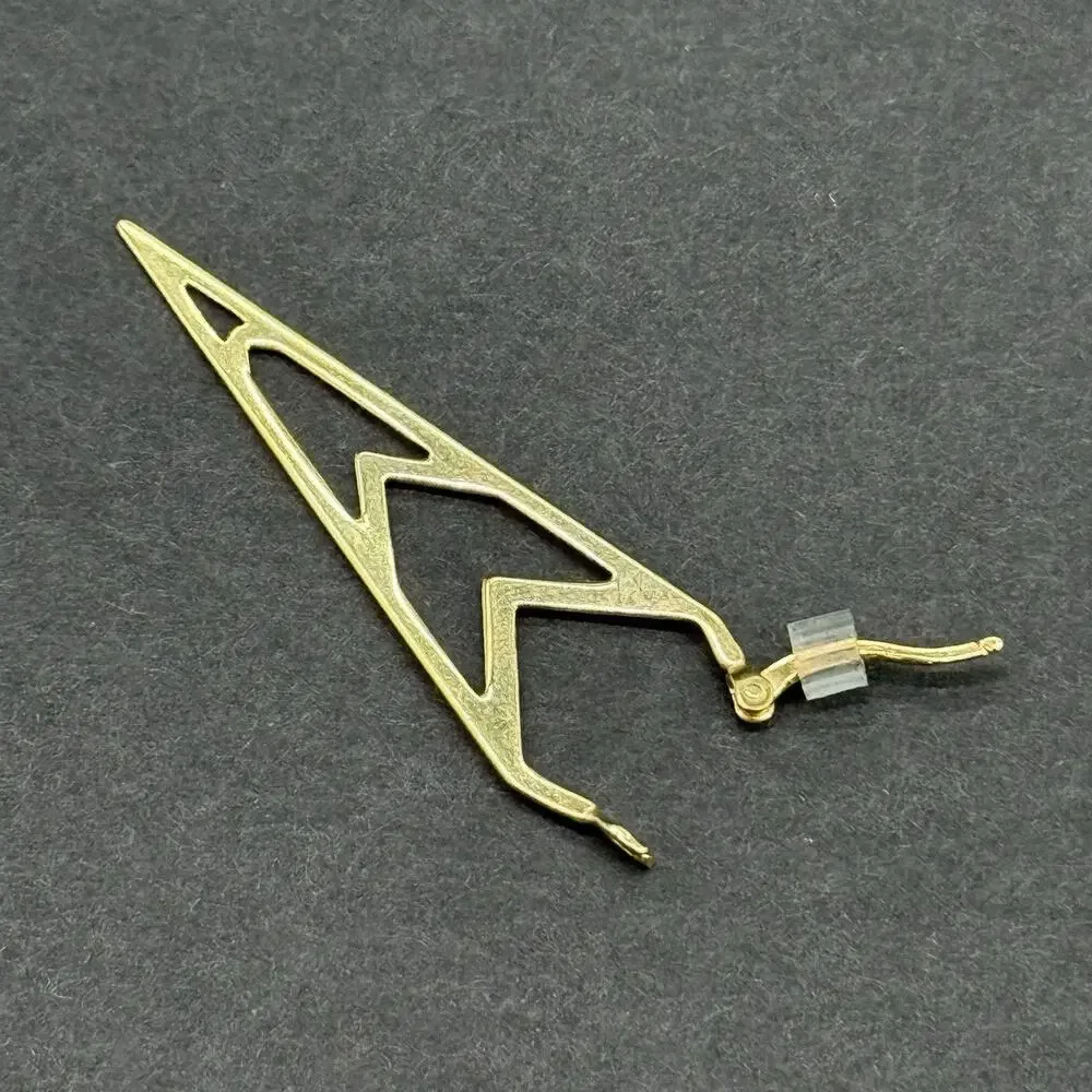 18K Gold Vermeil 925 Sterling Silver Geometric Chevron Spike Dagger Hoop Earring